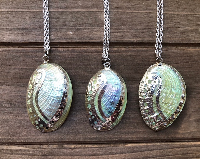 Abalone Shell Necklace, Beach Bride Jewelry, Mermaid Jewelry, Gift for Girlfriend, Gift Mom, Beach Lover Gift, Beach Bridal Jewelry