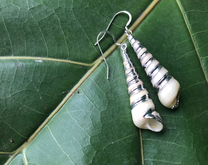 Sterling Silver Tower Shell Earrings