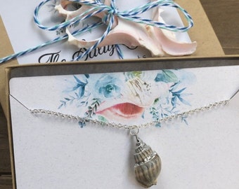 Collar de conchas doradas, regalo para la madre del novio, boda costera