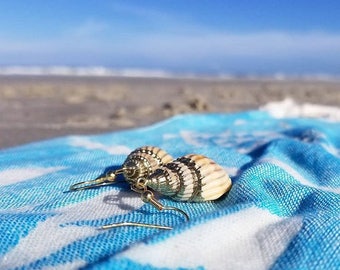 Gold Shell Earrings, Mermaid Jewelry, Sea Shell Earrings, Statement Earrings, Best Friend Gift, Christmas Present, Holiday Gift Jewelry