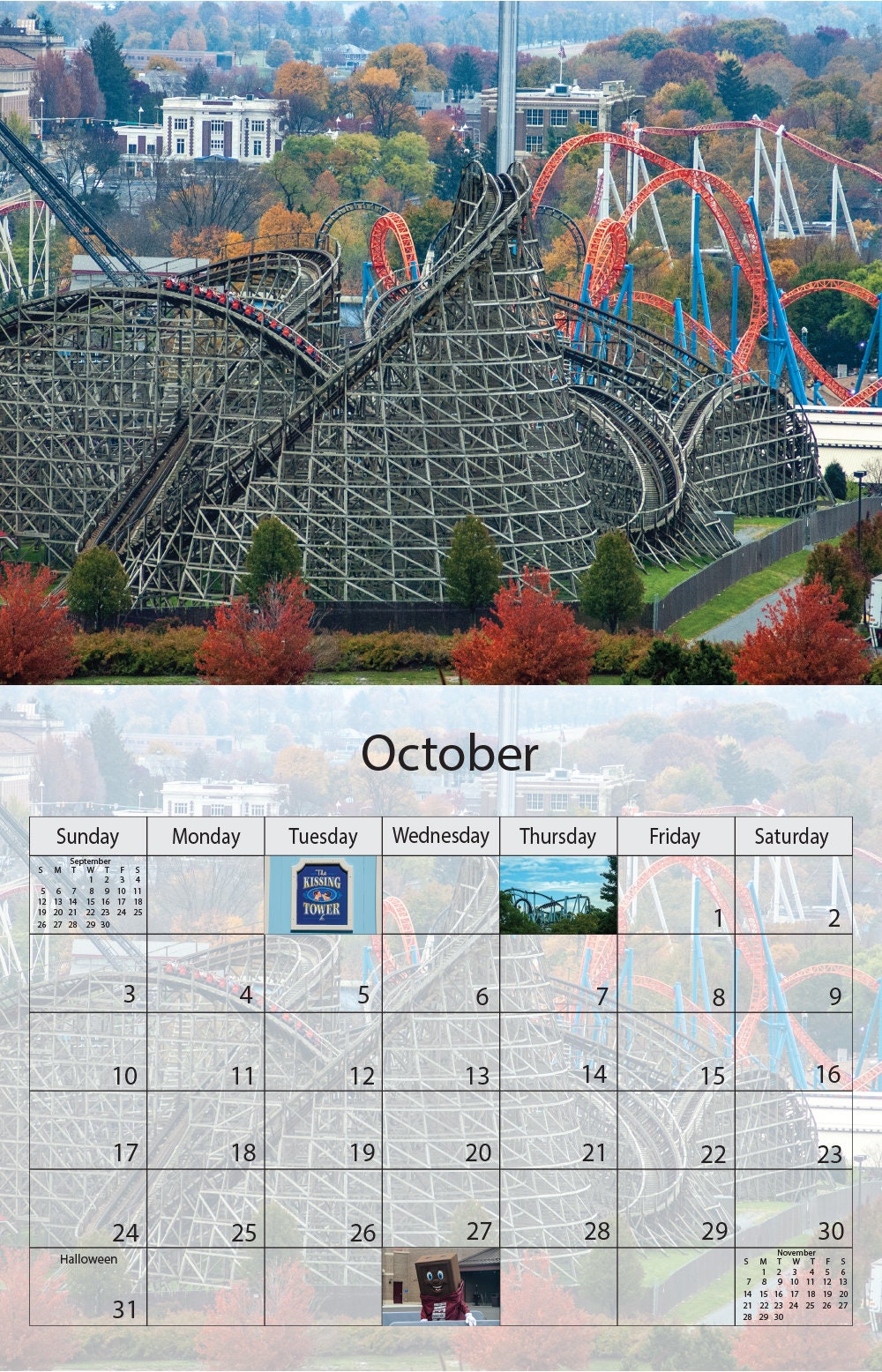 2021 Calendar Hersheypark Roller Coasters Amusement Park Etsy