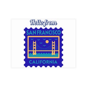 Ciao da San Francisco, California. Pacchetto di 10 cartoline che mostrano il Golden Gate Bridge.