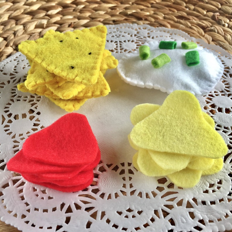 Felt Play Food Felt Nachos Corn Chips Tortilla Chips Etsy
