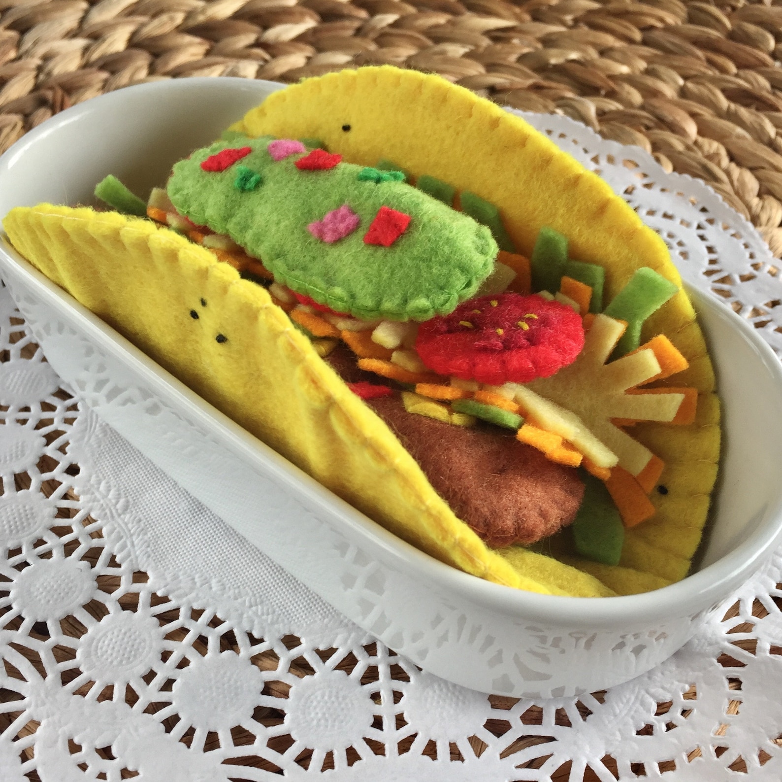 Felt Play Food Beef Taco Pretend Play Mexican Food Etsy