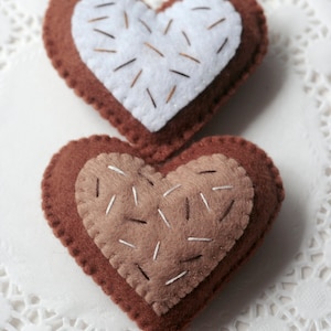 Felt Play Food Biscuits Sugar Cookies Chocolate Heart image 2
