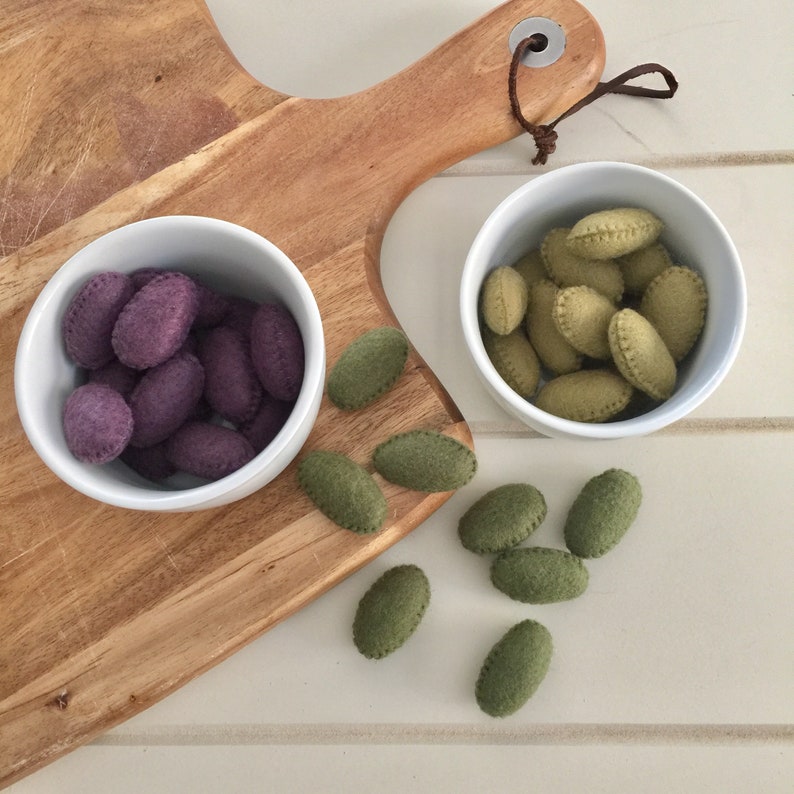 Felt Play Food Olives Felt Snacks Pretend Play Healthy Etsy