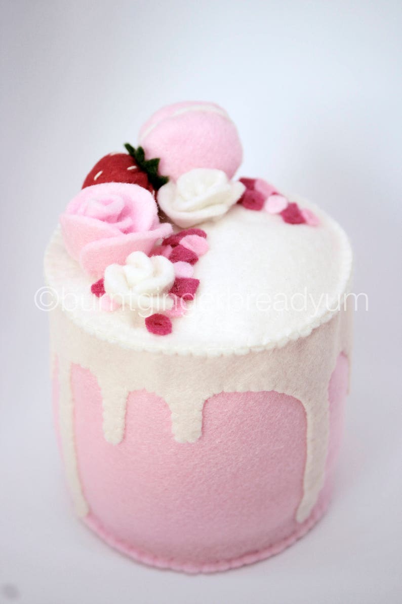 Mini Felt Drip Cake Play Food Felt Pretend Food Play Cake Etsy