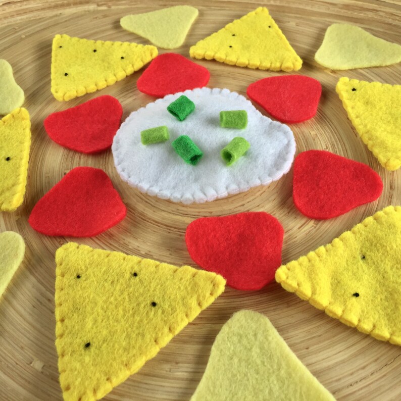 Felt Play Food Felt Nachos Corn Chips Tortilla Chips Etsy