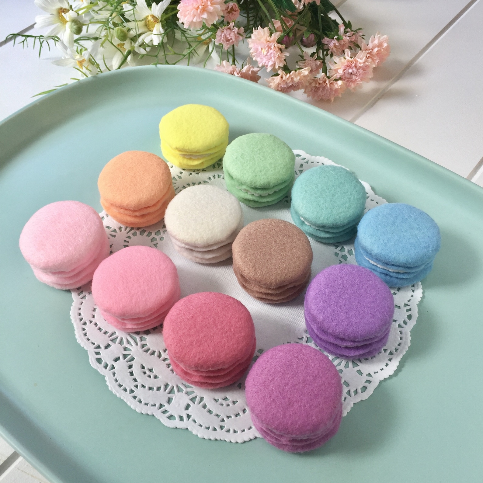 Felt Macarons Pretend Food Macaron Play Food Tea Party Etsy