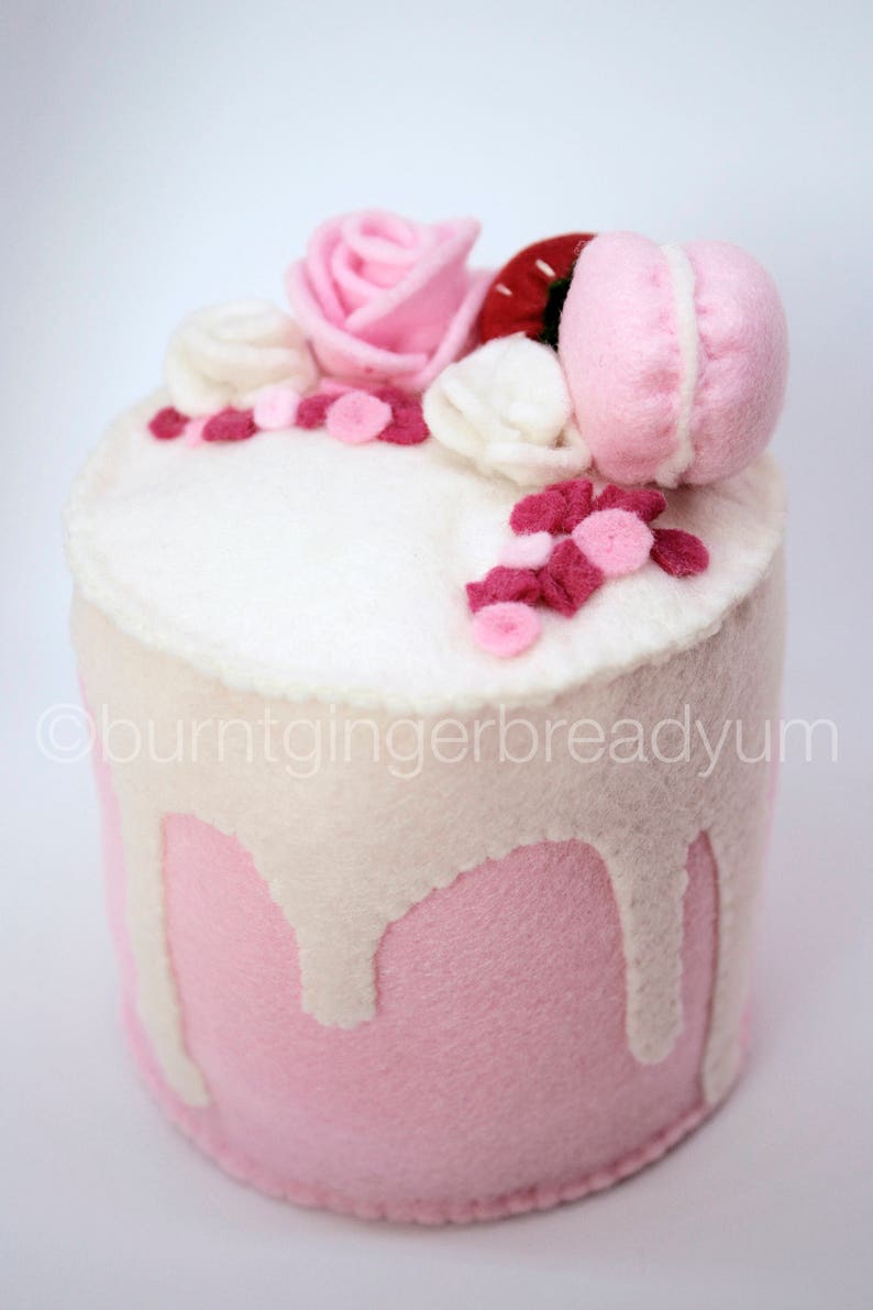 Mini Felt Drip Cake Play Food Felt Pretend Food Play Cake Etsy