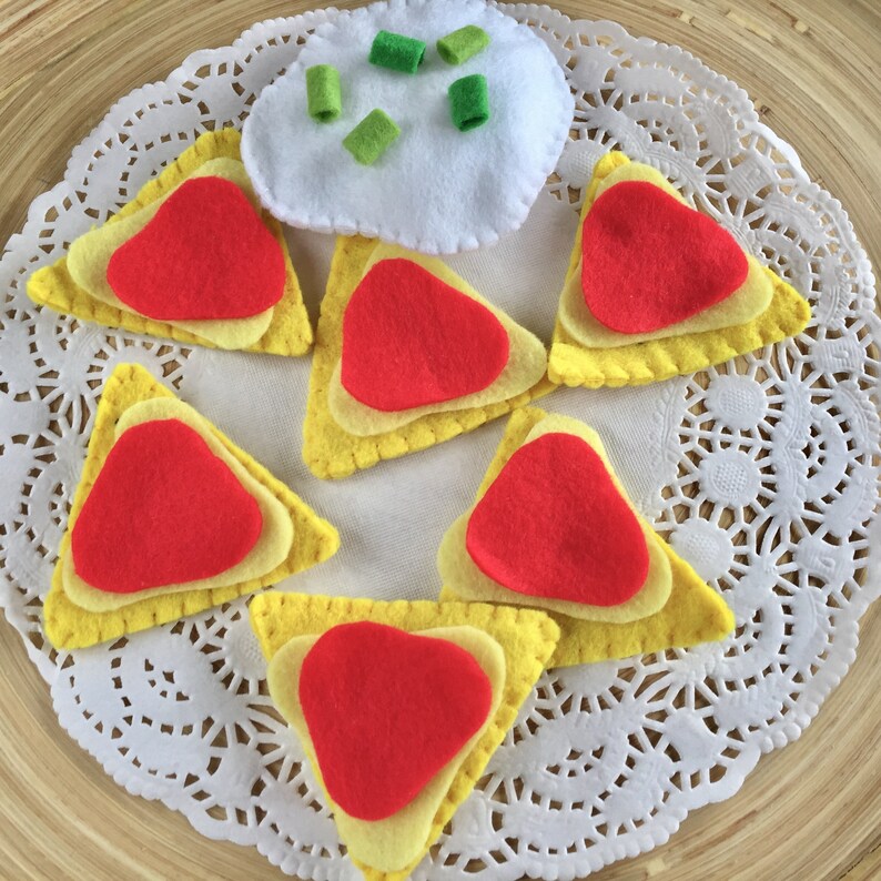 Felt Play Food Felt Nachos Corn Chips Tortilla Chips Etsy