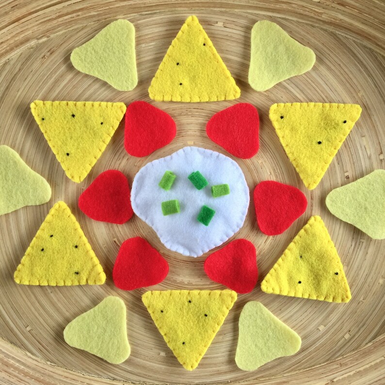 Felt Play Food Felt Nachos Corn Chips Tortilla Chips Etsy