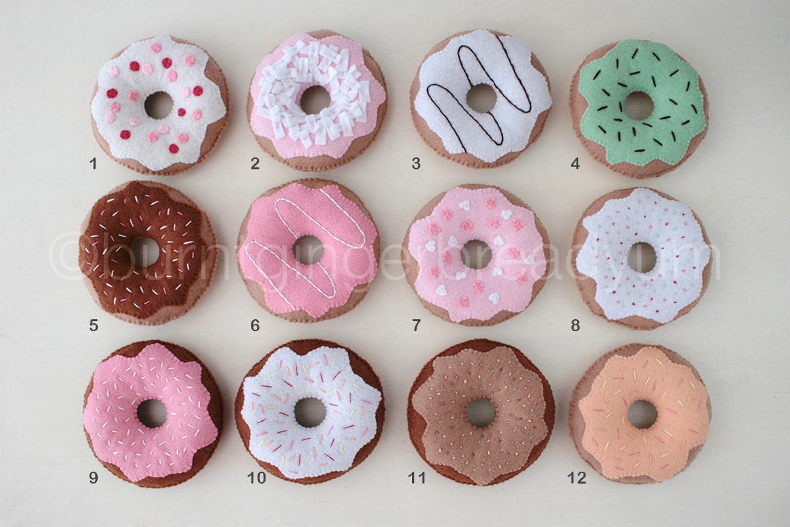 Felt Donuts SET OF 12 for Pretend Play Felt Food Play Food Etsy