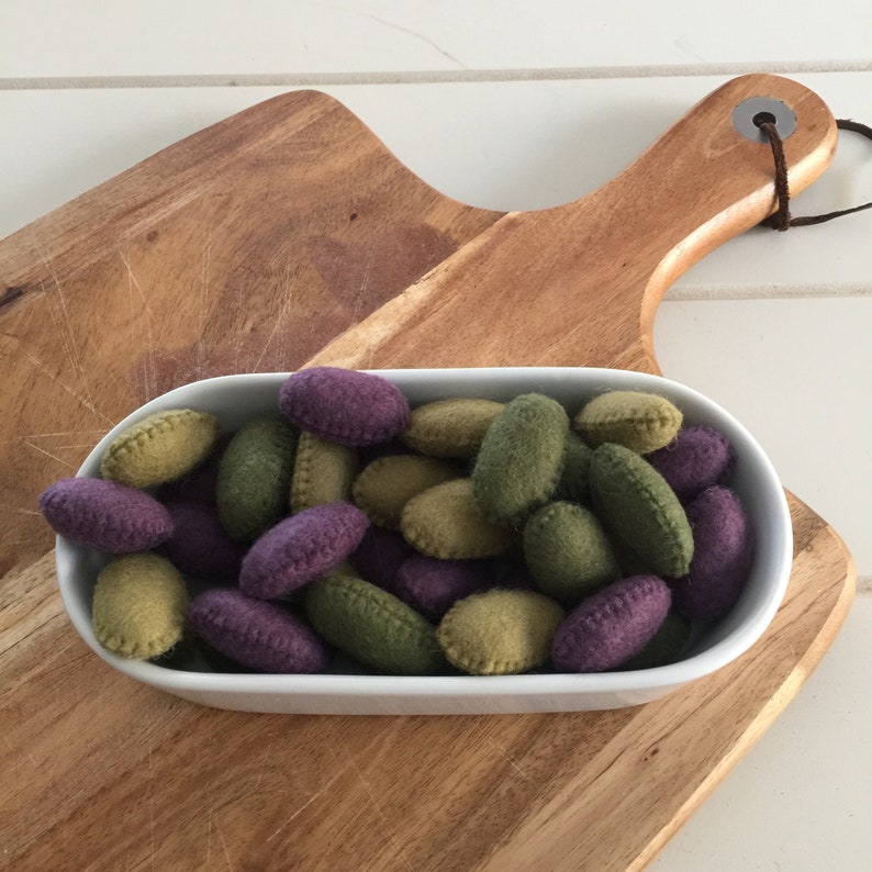 Felt Play Food Olives Felt Snacks Pretend Play Healthy Etsy