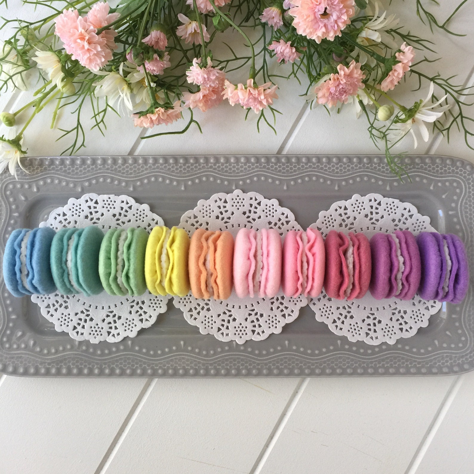 Felt Macarons Pretend Food Macaron Play Food Tea Party Etsy