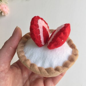 Felt Tarts, Pretend Food, Cupcakes, Play Food, Tea Party, Play Kitchen, Bakery Toy, Pastry, Play Shop, Strawberries, Blueberries image 7
