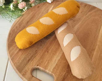 Felt Bread, Baguette, play food, felt food, french bread, bread stick, pretend play, play kitchen, bakery toy