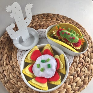 Taco Nachos Set, Mexican Felt Play Food, Pretend Food, Children's Gift, Perfect for Play Kitchen!