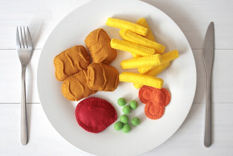 Buy Felt Chicken Nuggets and Chips, Felt Play Food Set, Felt Kids Meals