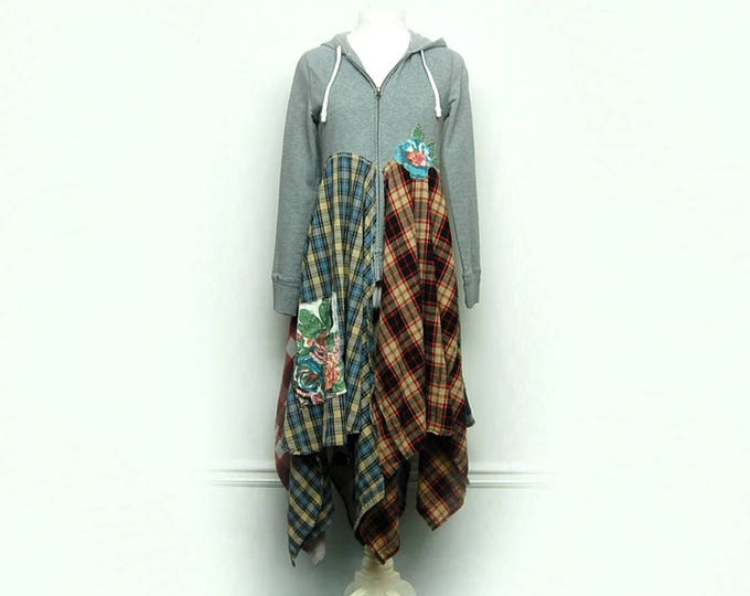 Flannel Duster Long Flannel Jacket Flannel Hoodie Boho Chic Etsy