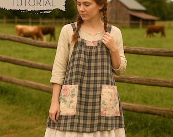 Crossback Apron DIY Sewing Tutorial: Upcycled Clothing (PDF)