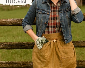 Gathering Apron Sewing Tutorial: Upcycled Clothing DIY (PDF Pattern)