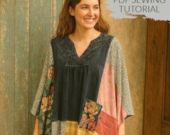 Naai-tutorial boho patchworkponcho: geüpcycled doe-het-zelf (pdf)