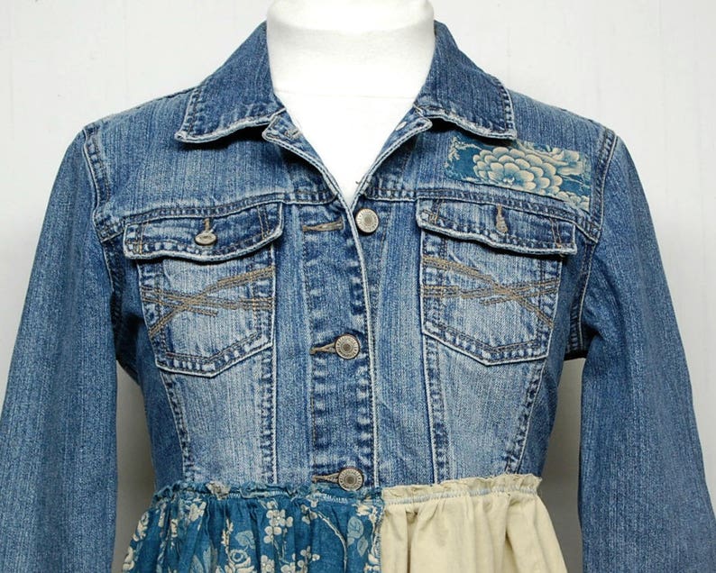 Long Boho Jacket Long Hippie Jacket Long Denim Jacket Boho Etsy