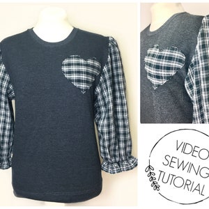 Puffy Sleeve Shirt Tutorial and Pattern - Puffy Sleeve Pattern - Upcycled Clothing Sewing Tutorial