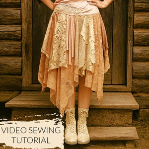 Videotutorial de falda de hada de encaje - Costura DIY - Falda de encaje - Falda de boda - Tutorial de costura de falda gitana - Este es un tutorial, no un patrón