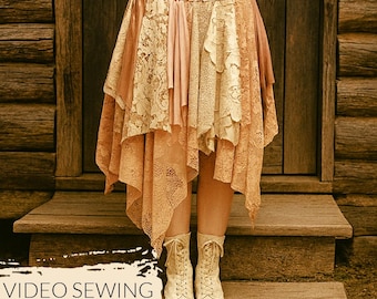 Video-tutorial Lace Fairy-rok - naaien doe-het-zelf- kanten rok - trouwrok - naai-tutorial zigeunerrok - dit is een zelfstudie, geen patroon