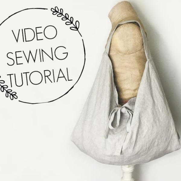 Linen Tote Sewing Tutorial - Baggy Tote - Market Bag - Upcycled Clothing - DIY Tote Bag - This is a tutorial, not a pattern