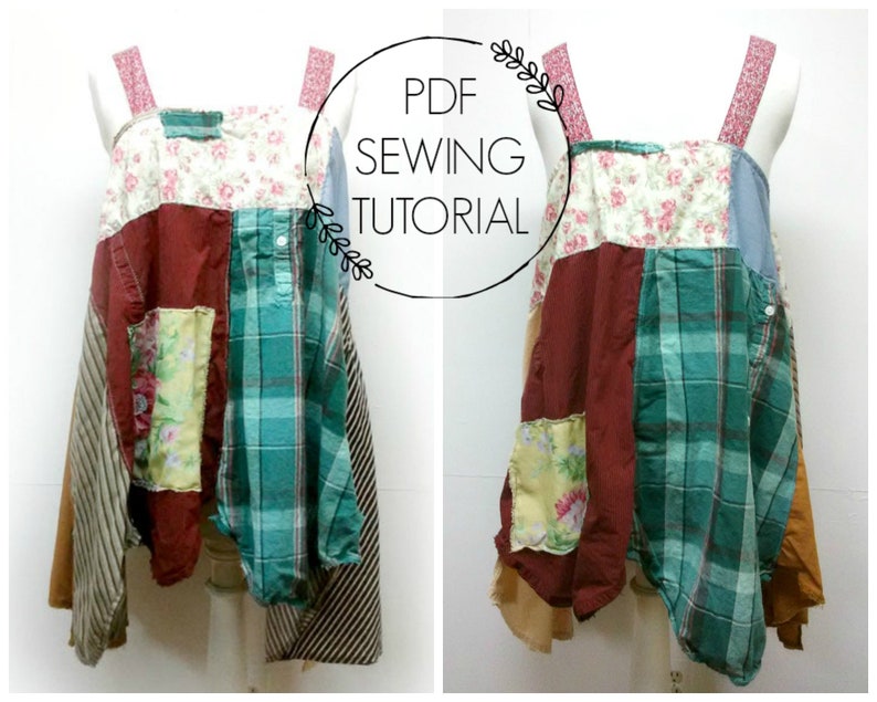 Boho Patchwork Smock Sewing Tutorial: Upcycled Dress DIY (PDF) image 2