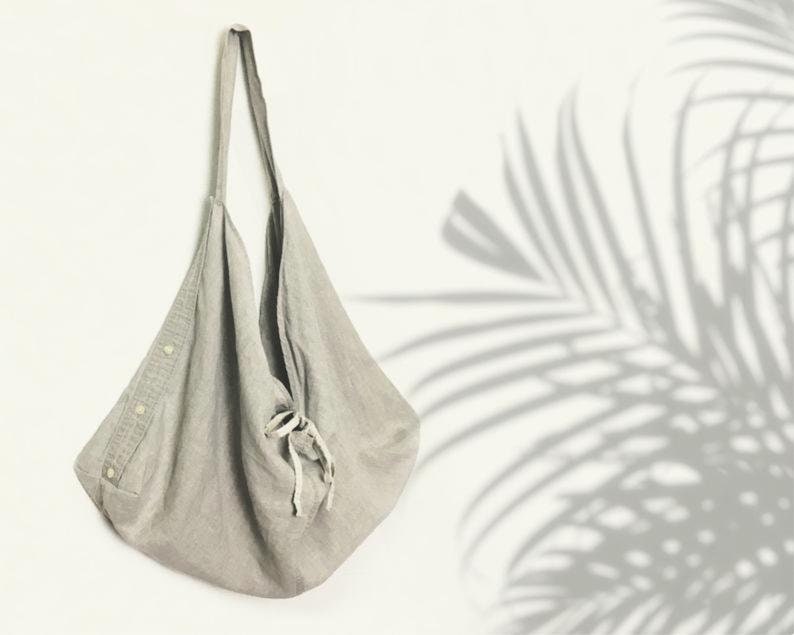 Baggy Linen Tote Video Nähanleitung: Upcycled Kleidung DIY (PDF) Bild 3