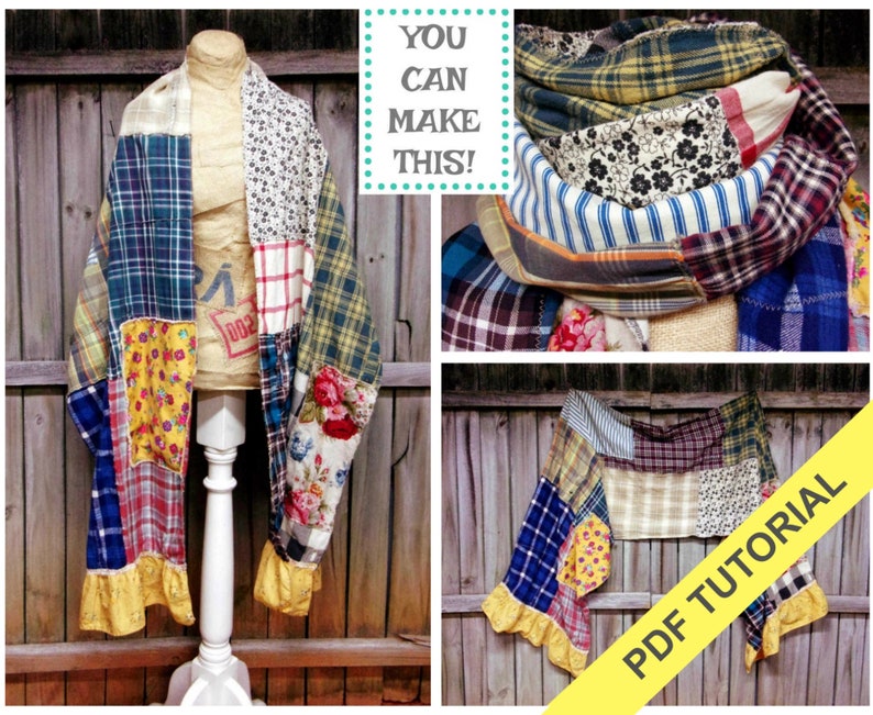 Blanket - - - Sewing Tutorial Sewing Scarf - - Pattern Upcycled - Tutorial Sewing PDF - Class Sewing Scarf Class Patchwork Scarf Patterns Class - - Scarf - - Sewing Patterns Class - Pattern Scarf Scarf Tutorial Sewing Sewing - Sewing Patchwork PDF Blanket - Upcycled Tutorial