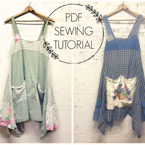 PDF Sewing Tutorial Women's Pinafore DIY Upcycled Sewing Class Women's ...