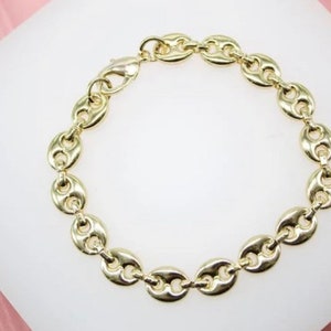 Puff link bracelet. 18K gold filled