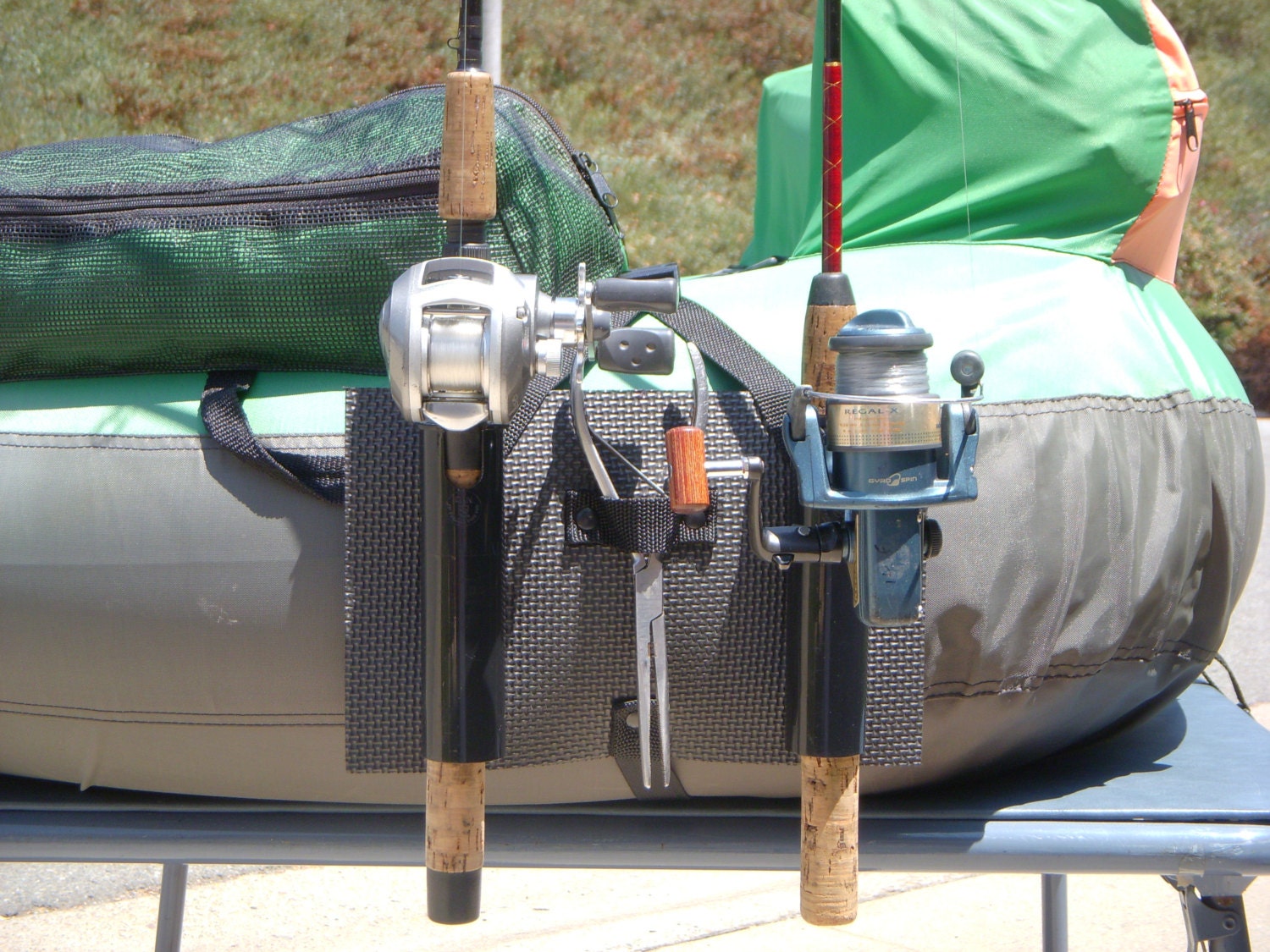 US! 5 Slot Vehicle Fishing Rod Rack Pole Holder Belt Strap Carrier
