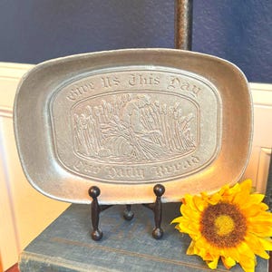 Silver Platter: Give us this Day our Daily Bread, Vintage Kitchen Decor