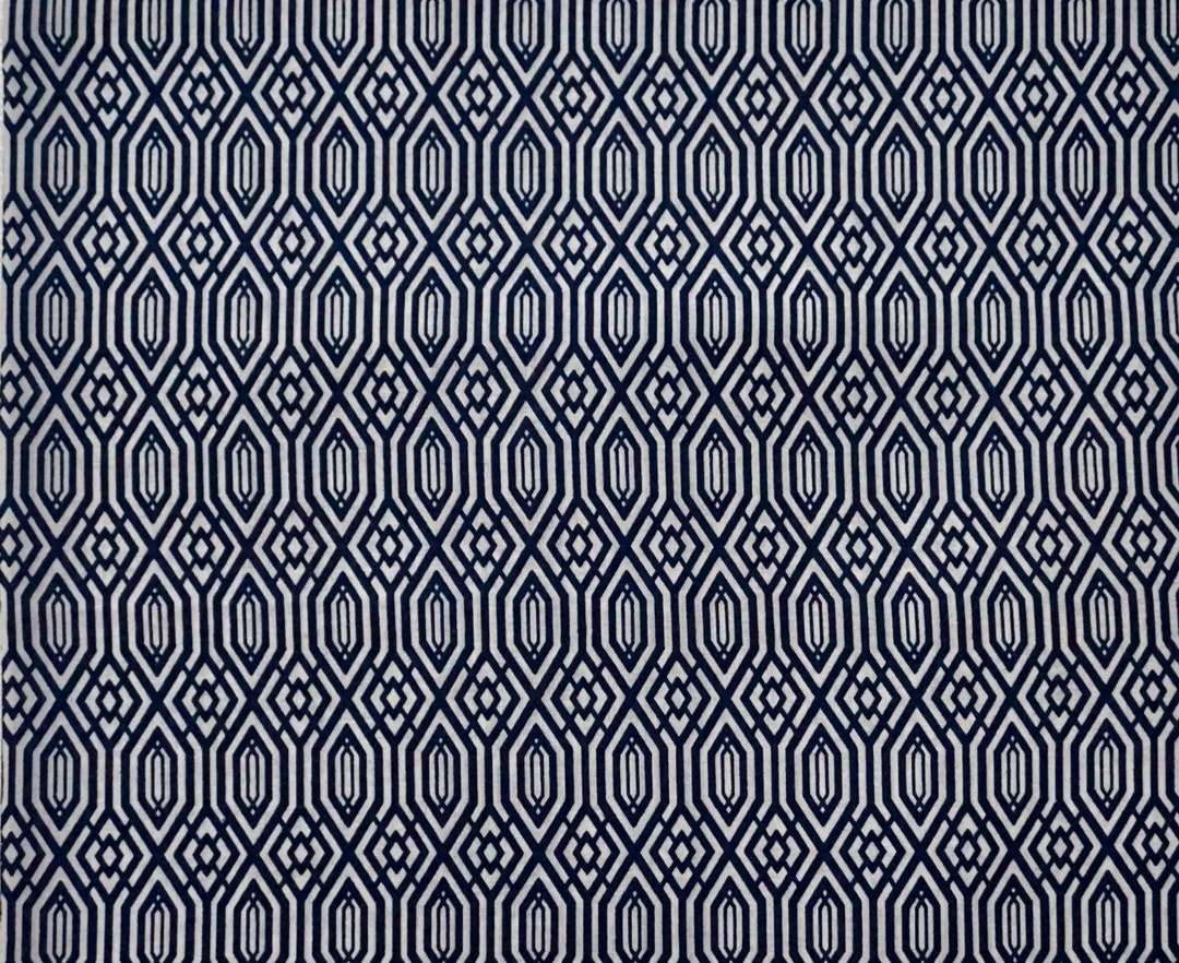 Vintage Japanese Kimono Fabric Indigo Hexagon Cotton Kimono Fabric Etsy