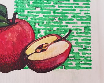 Apple - Part of a Series of 4 Fruit Paintings - fine art - handmade