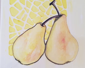 Pears - Part of a Series of 4 Fruit Paintings - fine art - handmade