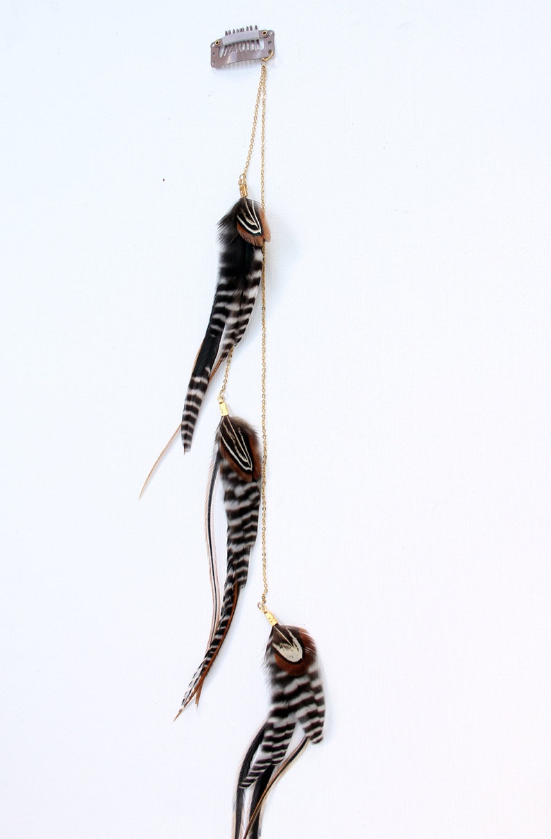 Hair feathers clip. feather clip. feather hairclip. bridal Etsy