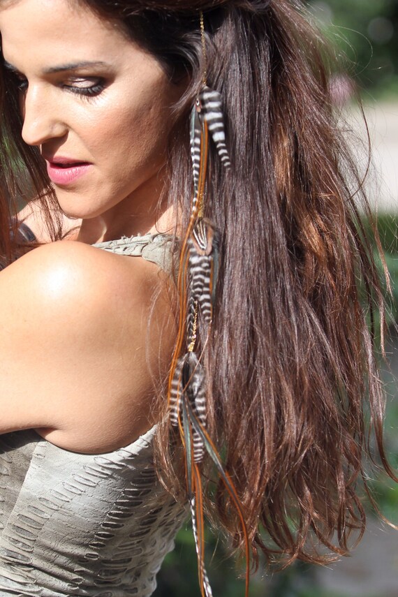 Hair feathers clip. feather clip. feather hairclip. bridal Etsy