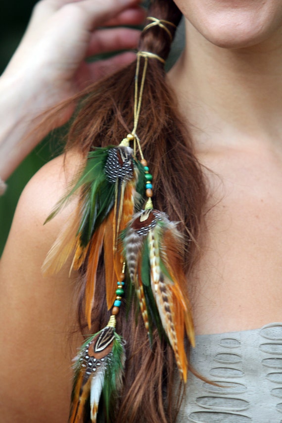 Feathers hair accessories festival hair accessories boho Etsy