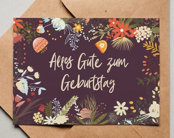 Geburtstagskarte "Alles Gute zum Geburtstag" / Grußkarte / Postkarte / Geschenkkarte / Kunstdruck