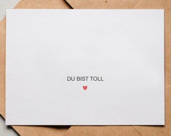 Designkarte "Du bist toll <3"