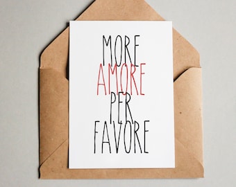 Designkarte "More amore per favore"