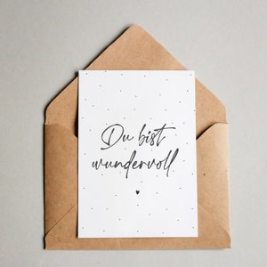 Designkarte "Du bist wundervoll <3"