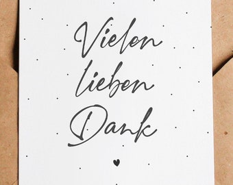 Designkarte "Vielen lieben Dank <3"